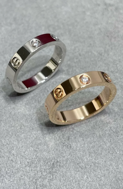 [Stars Jewelry]LOVE RING 4MM 1 DIAMOND SILVER