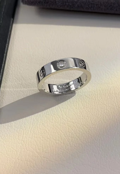 [Stars Jewelry]LOVE RING 4MM 1 DIAMOND SILVER