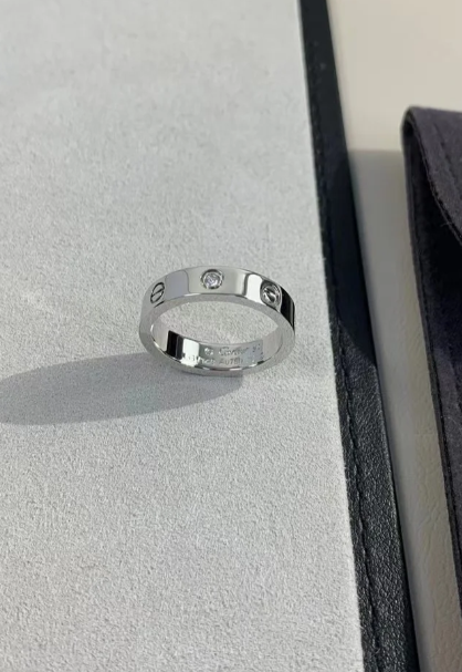 [Stars Jewelry]LOVE RING 4MM 1 DIAMOND SILVER