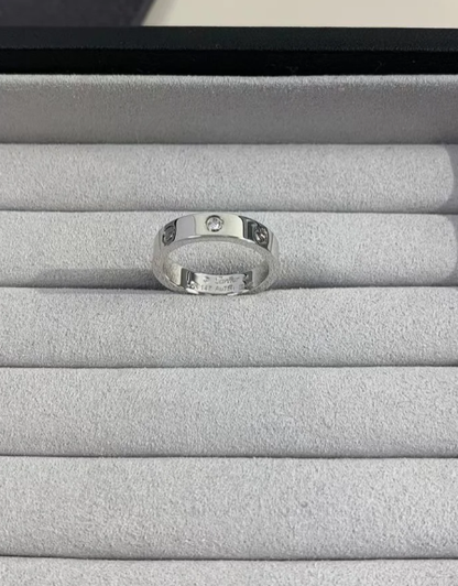 [Stars Jewelry]LOVE RING 4MM 1 DIAMOND SILVER