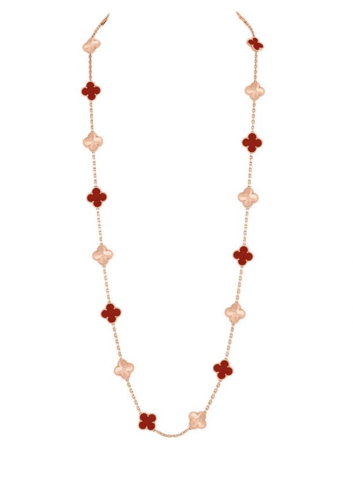 [Stars Jewelry]CLOVER 20 MOTIFS LASER CARNELIAN NECKLACE
