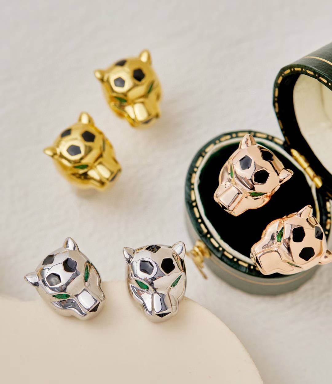 [Stars Jewelry]CHRRTAH-PRINT STUD EARRINGS, THREE COLORS