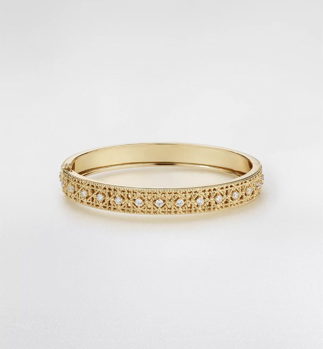 [Stars Jewelry]2026 WOVEN-PATTERN BRACELET SET WITH FULL DIAMOND INLAY THREE-COLORS