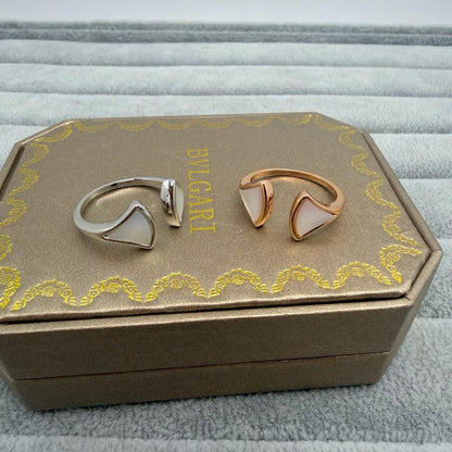 [Stellar Jewelry]FAN SHAPE DOUBLE SHELL OPEN RING