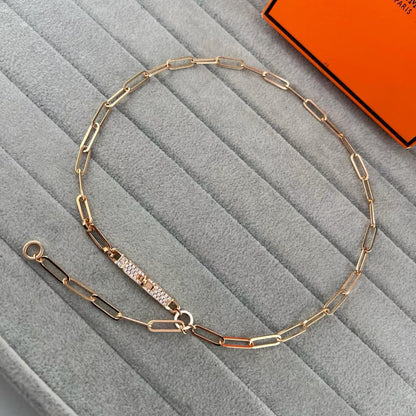 [Stellar Jewelry]FULL PAVE PIG NOSE CLASP NECKLACE