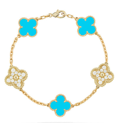 [Stars Jewelry] CLOVER 5 MOTIF TURQUOISE BRACELET COLLECTION