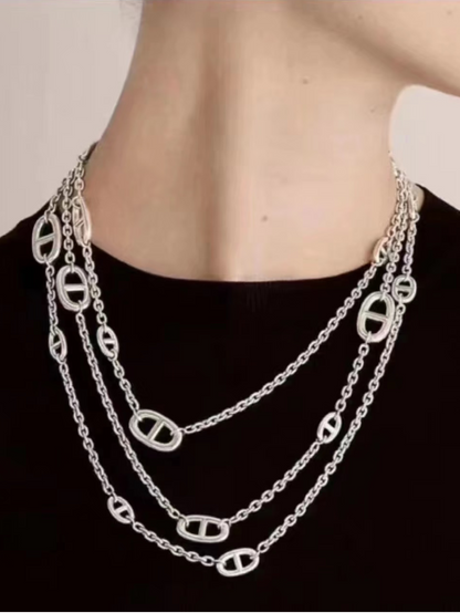 [Stars Jewelry]Classic Silver Sweater Chain