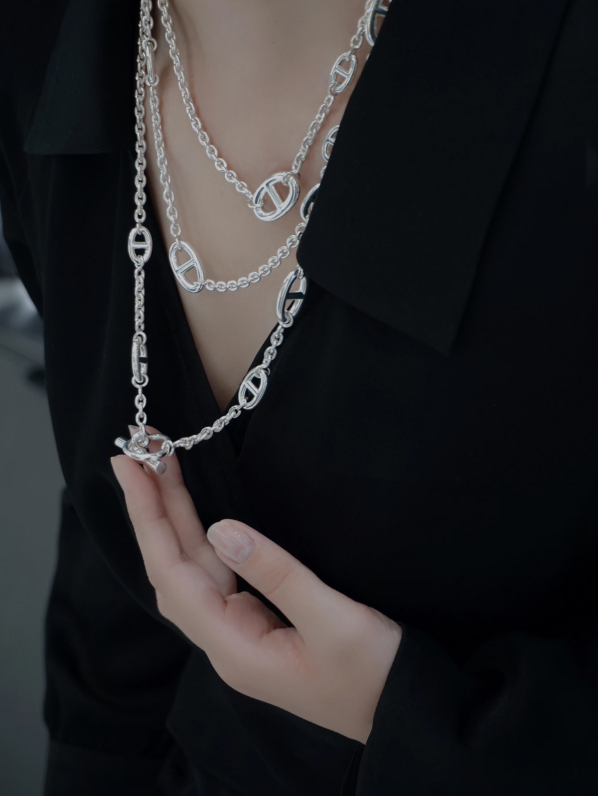 [Stars Jewelry]Classic Silver Sweater Chain