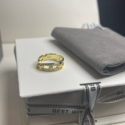 [Stars Jewelry]Sliding Single Diamond Ring