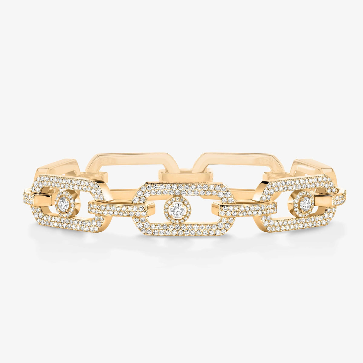[Stars Jewelry]Large Full Diamond Unisex Sliding Bracelet with Moissanite
