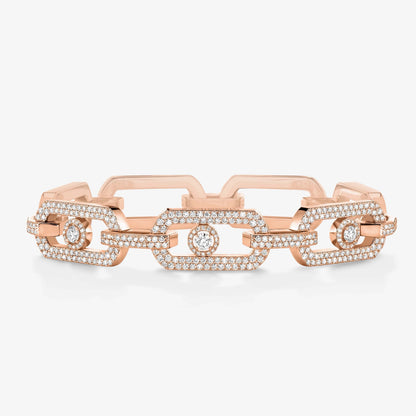 [Stars Jewelry]Large Full Diamond Unisex Sliding Bracelet with Moissanite