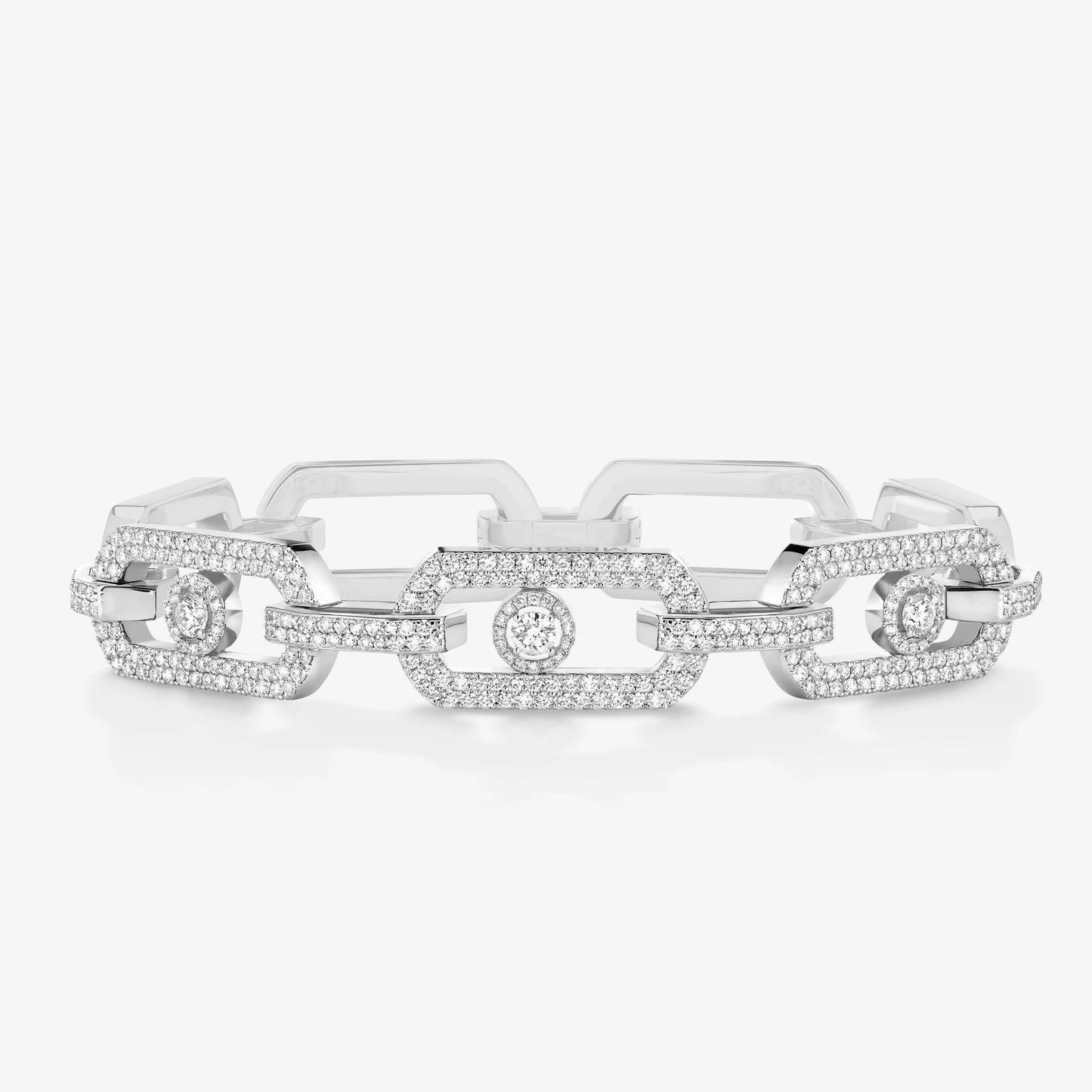 [Stars Jewelry]Large Full Diamond Unisex Sliding Bracelet with Moissanite