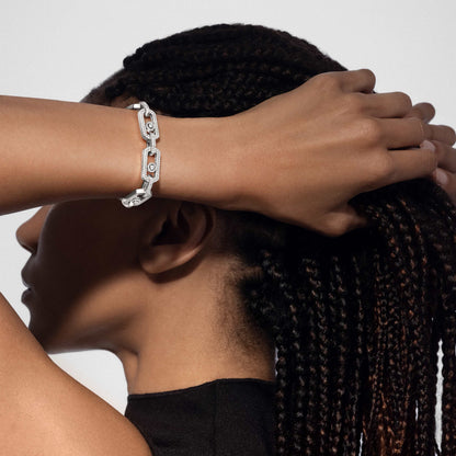 [Stars Jewelry]Large Full Diamond Unisex Sliding Bracelet with Moissanite