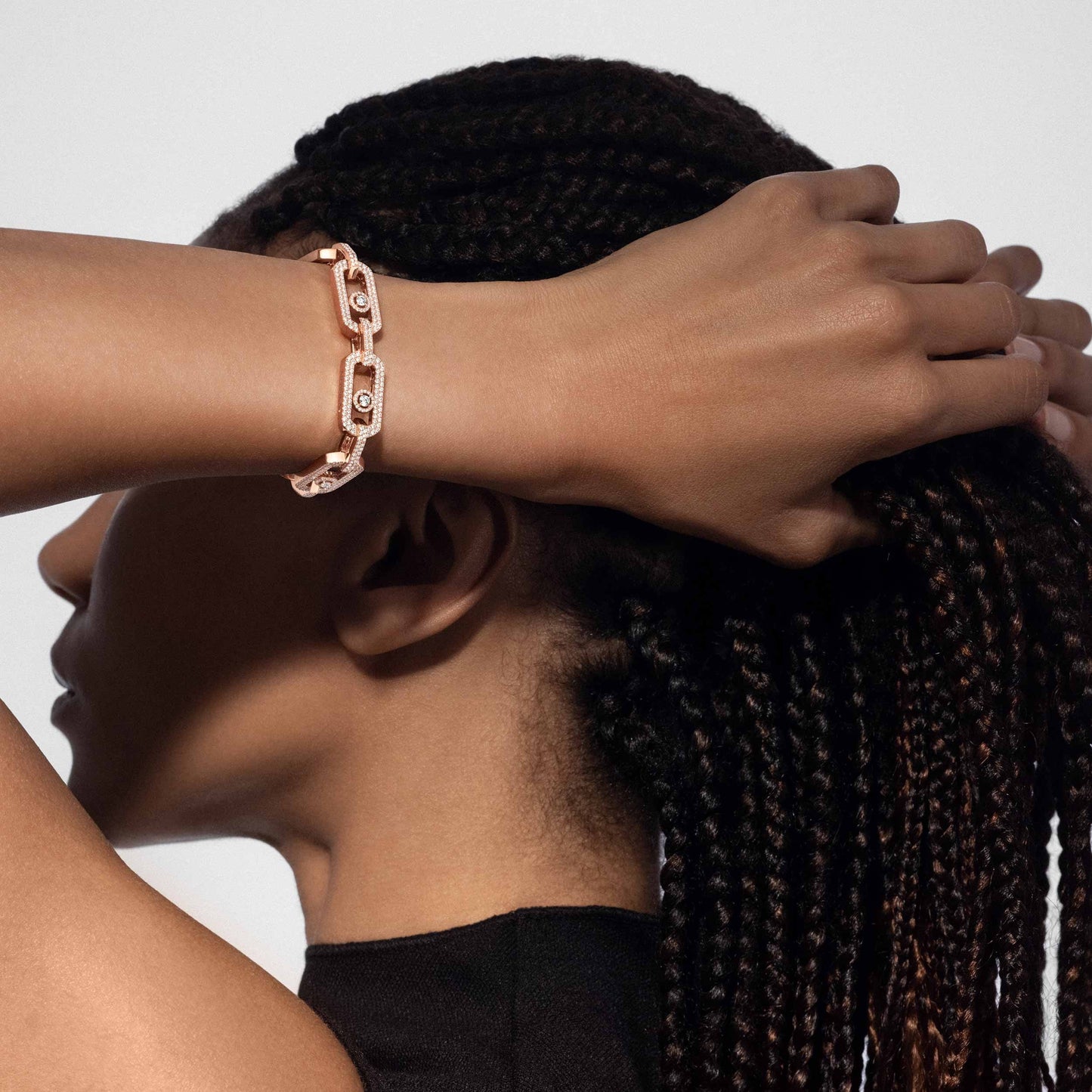 [Stars Jewelry]Large Full Diamond Unisex Sliding Bracelet with Moissanite