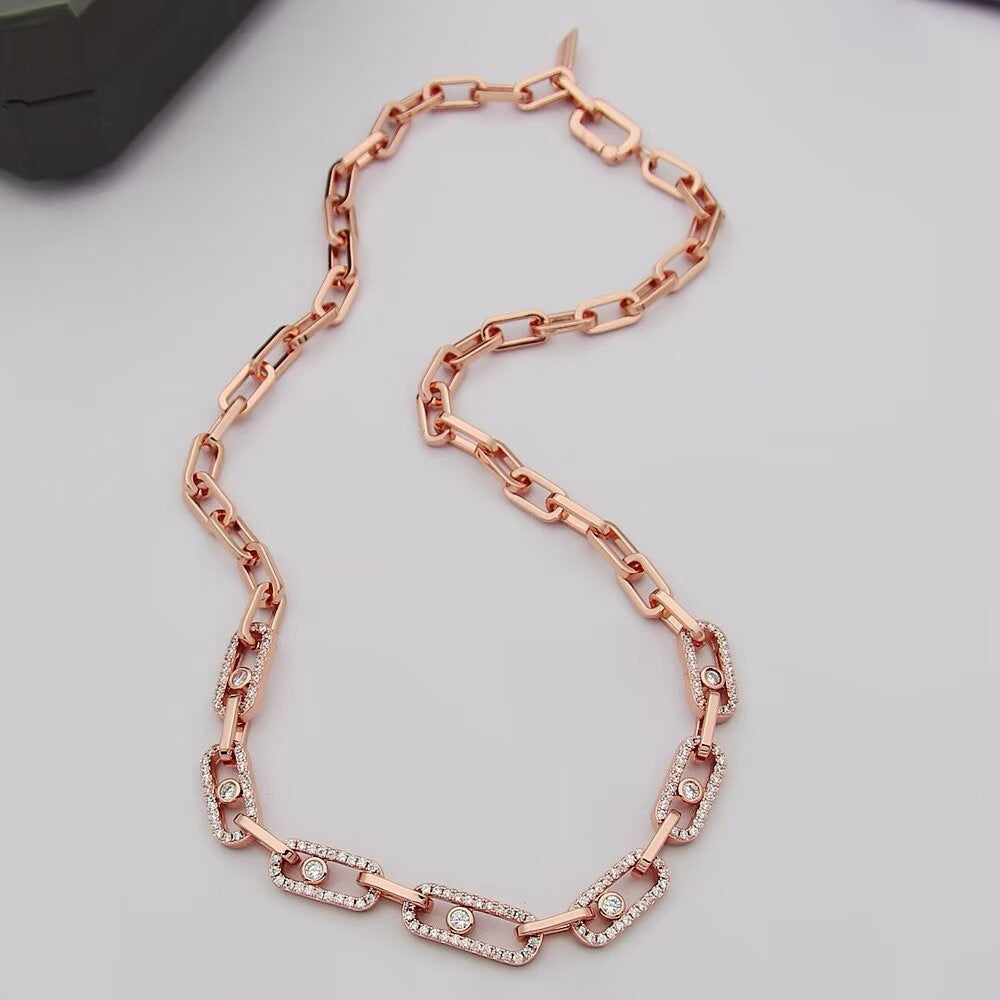 [Stars Jewelry]Move Link Pave Diamond Necklace