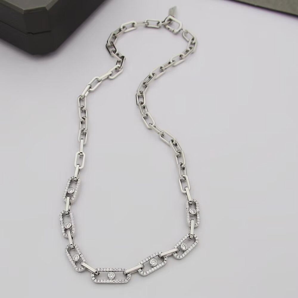 [Stars Jewelry]Move Link Pave Diamond Necklace