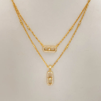 [Stars Jewelry]MOVE 2 ROW DIAMOND NECKLACE