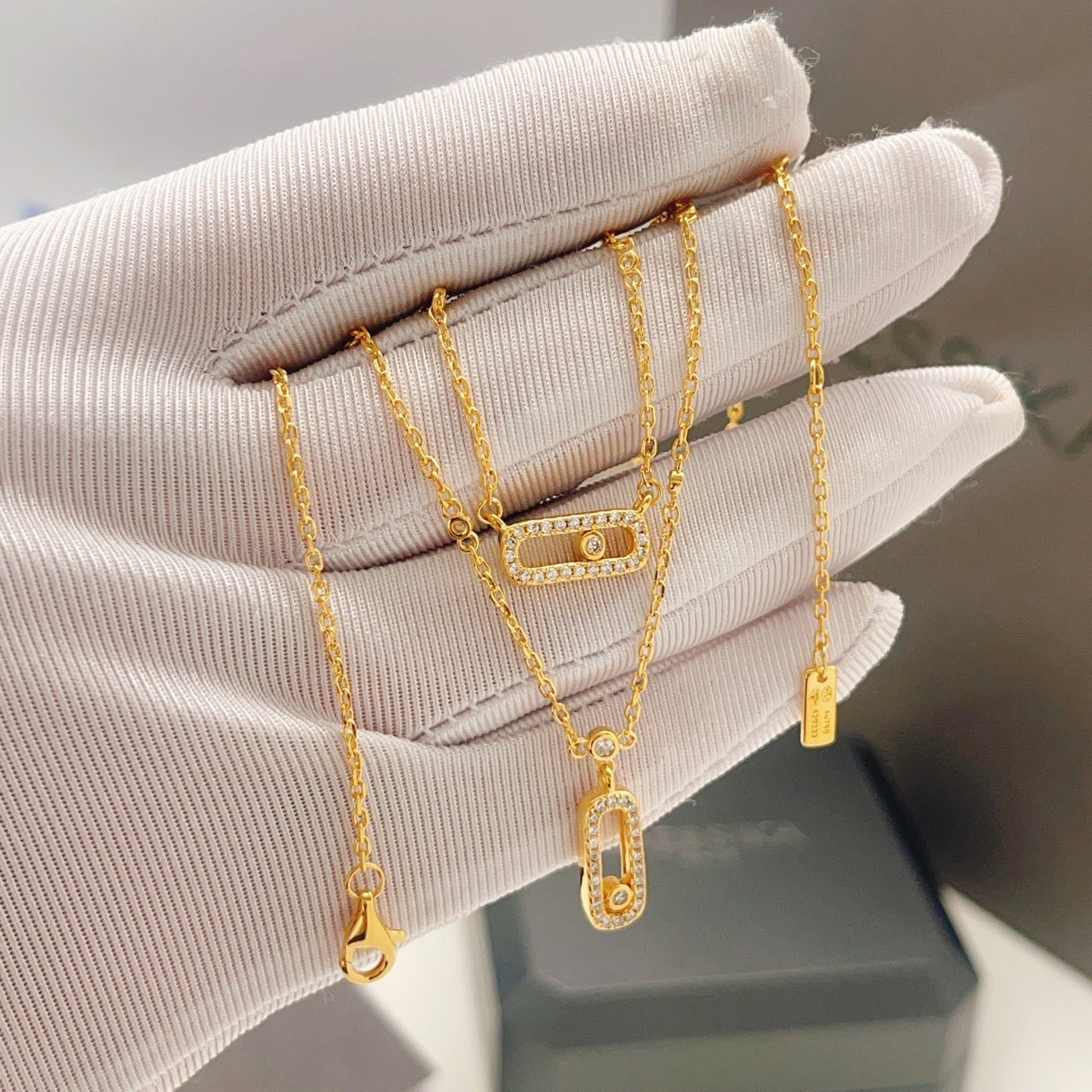 [Stars Jewelry]MOVE 2 ROW DIAMOND NECKLACE