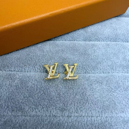[Stars Jewelry]LETTER STUDS WITH STONES
