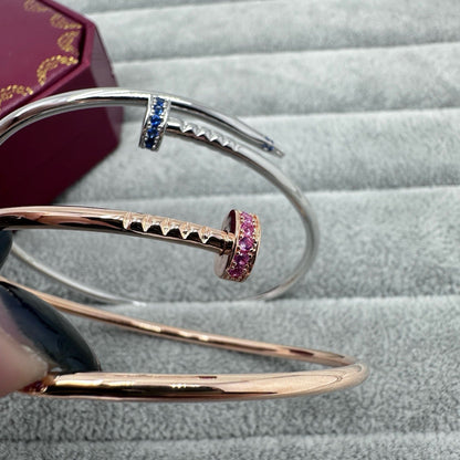 [Stars Jewelry]JUSTE BRACELET 2.5MM PINK STONES AT BOTH ENDS