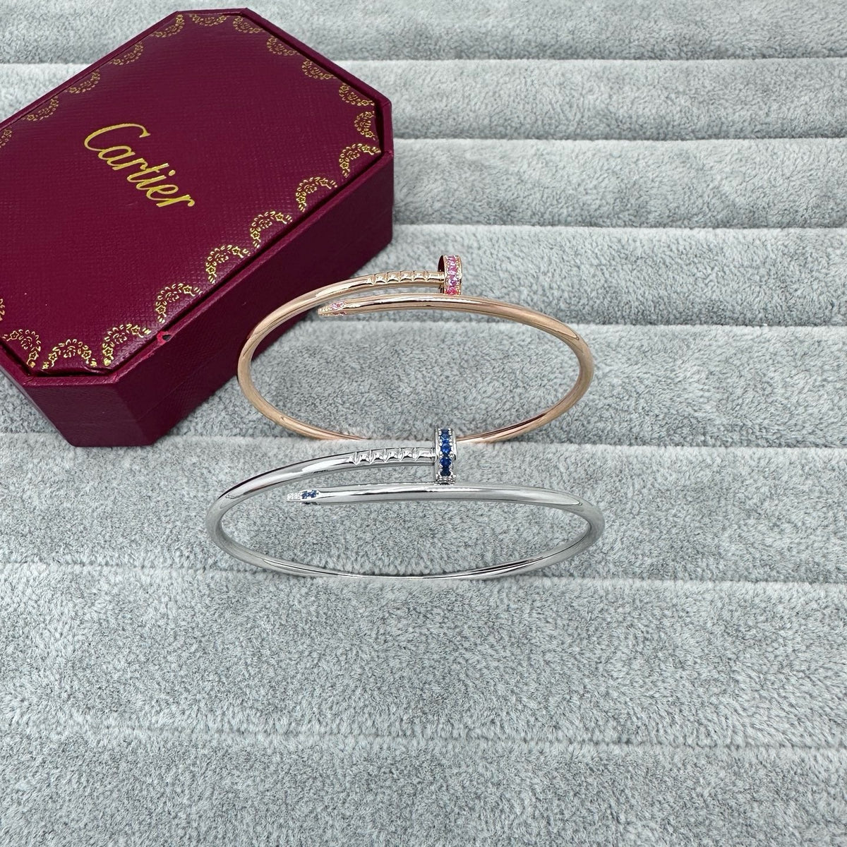 [Stars Jewelry]JUSTE BRACELET 2.5MM PINK STONES AT BOTH ENDS