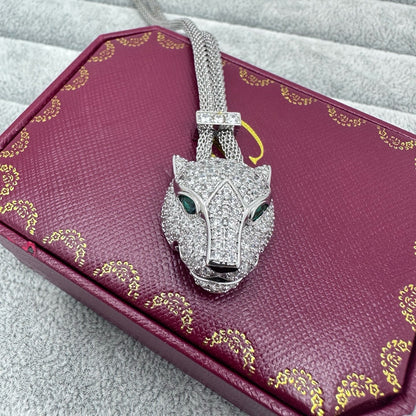 [Stars Jewelry]FULL STONE BIG LEOPARD HEAD NECKLACE