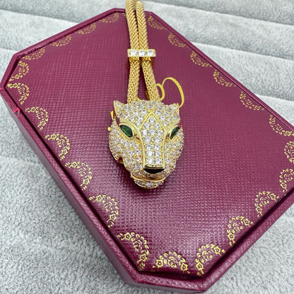 [Stars Jewelry]FULL STONE BIG LEOPARD HEAD NECKLACE