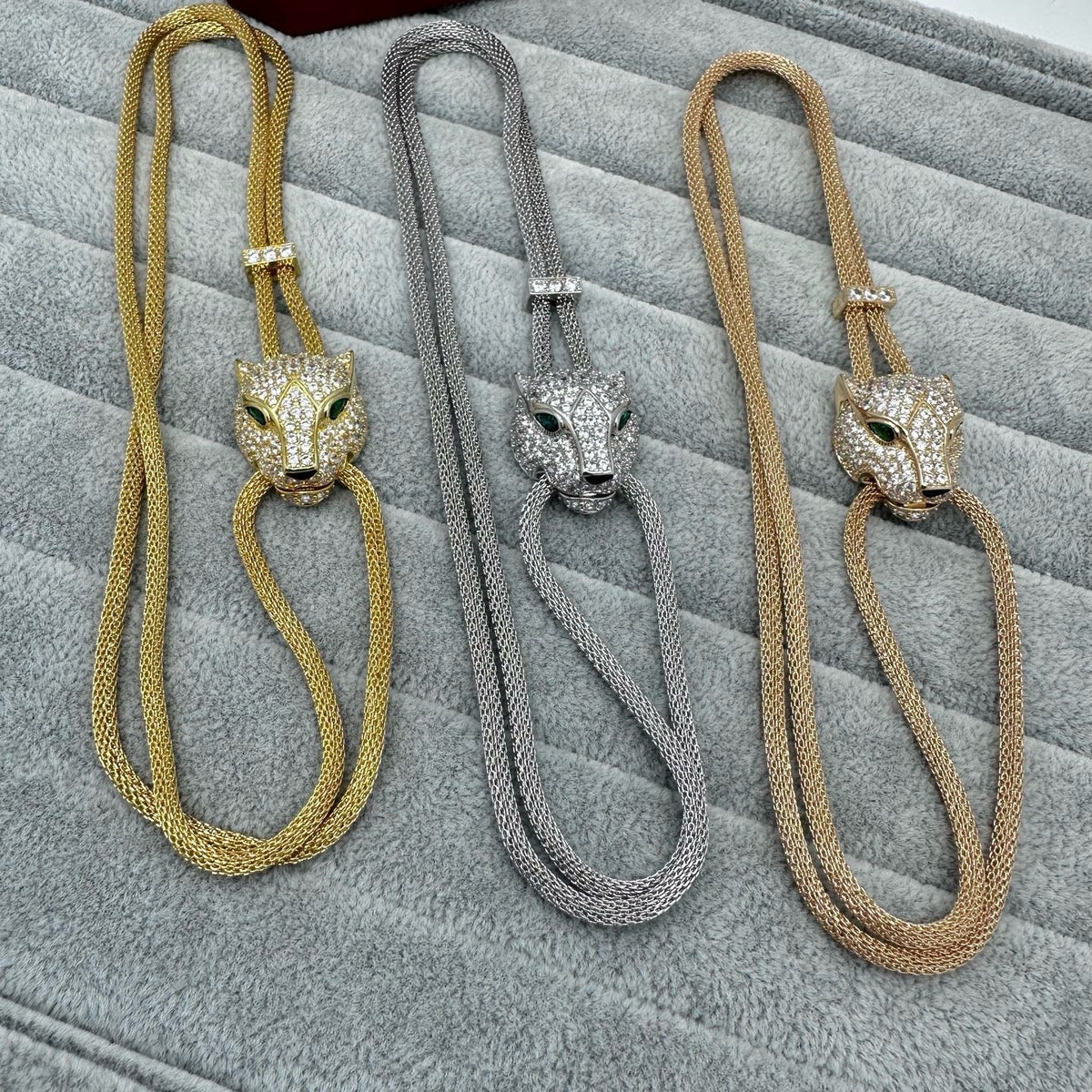 [Stars Jewelry]FULL STONE BIG LEOPARD HEAD NECKLACE