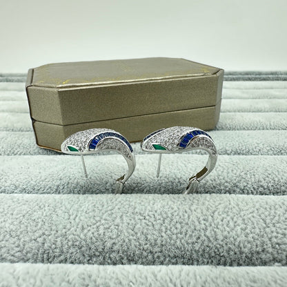 [Stars Jewelry]FULL STONE TWO-TONE SNAKE EARRING STUDS