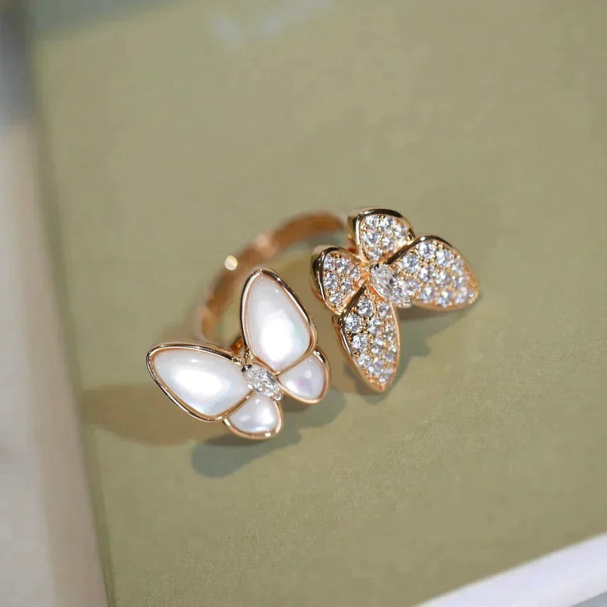 [Stars Jewelry]TWIN BUTTERFLY DIAMOND MOP RING