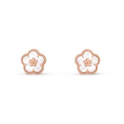 [Stars Jewelry]LUCKY PINK GOLD WHITE MOP EARRINGS