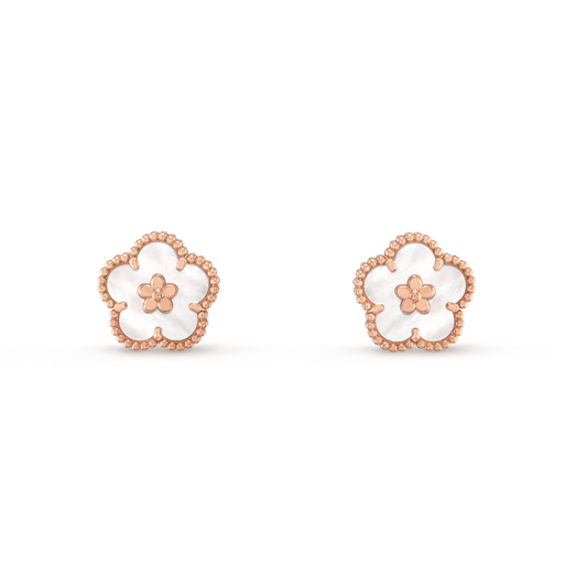 [Stars Jewelry]LUCKY PINK GOLD WHITE MOP EARRINGS