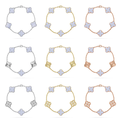 [Stars Jewelry] CLOVER 5 MOTIF PURPLE CHALCEDONY BRACELET COLLECTION