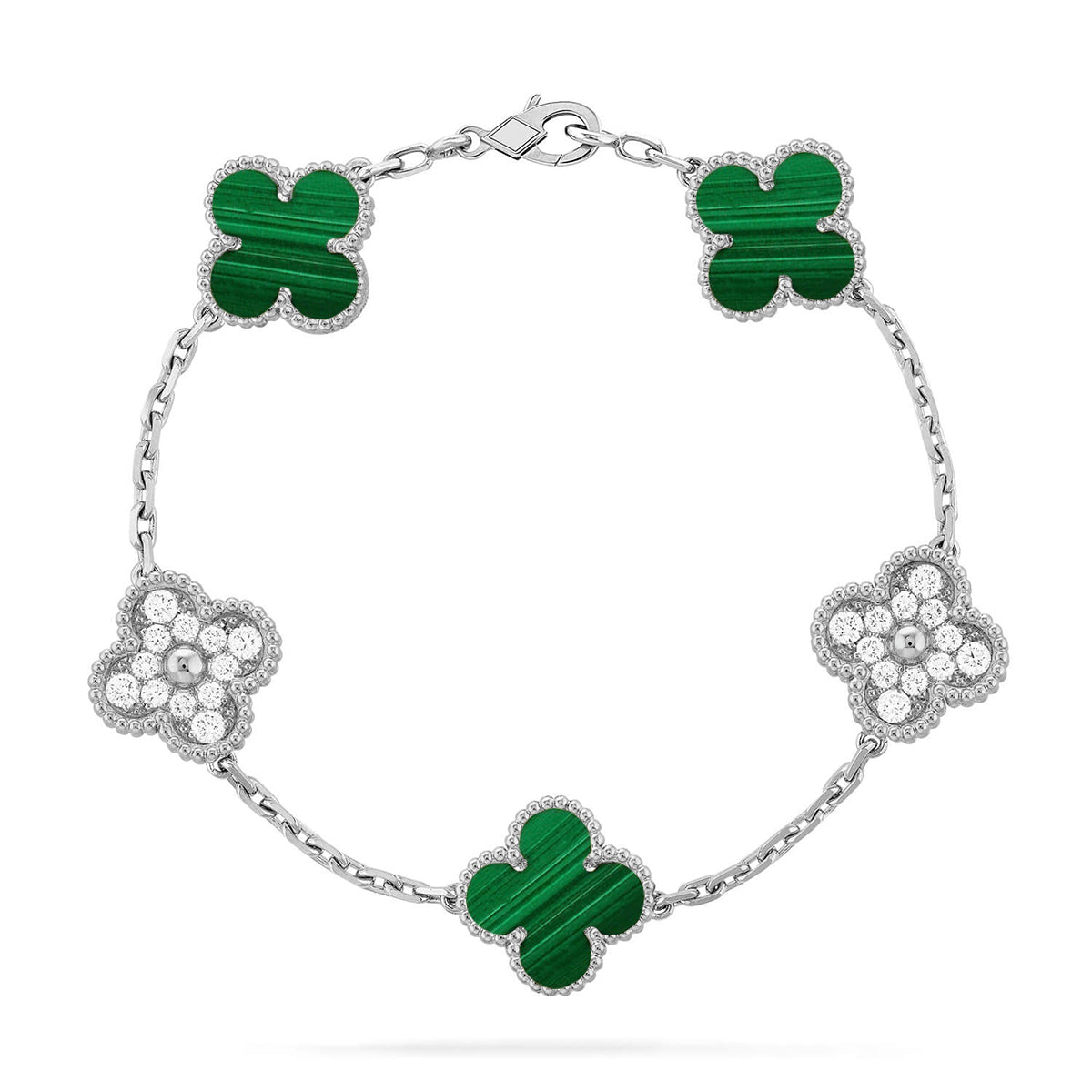 [Stars Jewelry] CLOVER 5 MOTIF MALACHITE BRACELET COLLECTION
