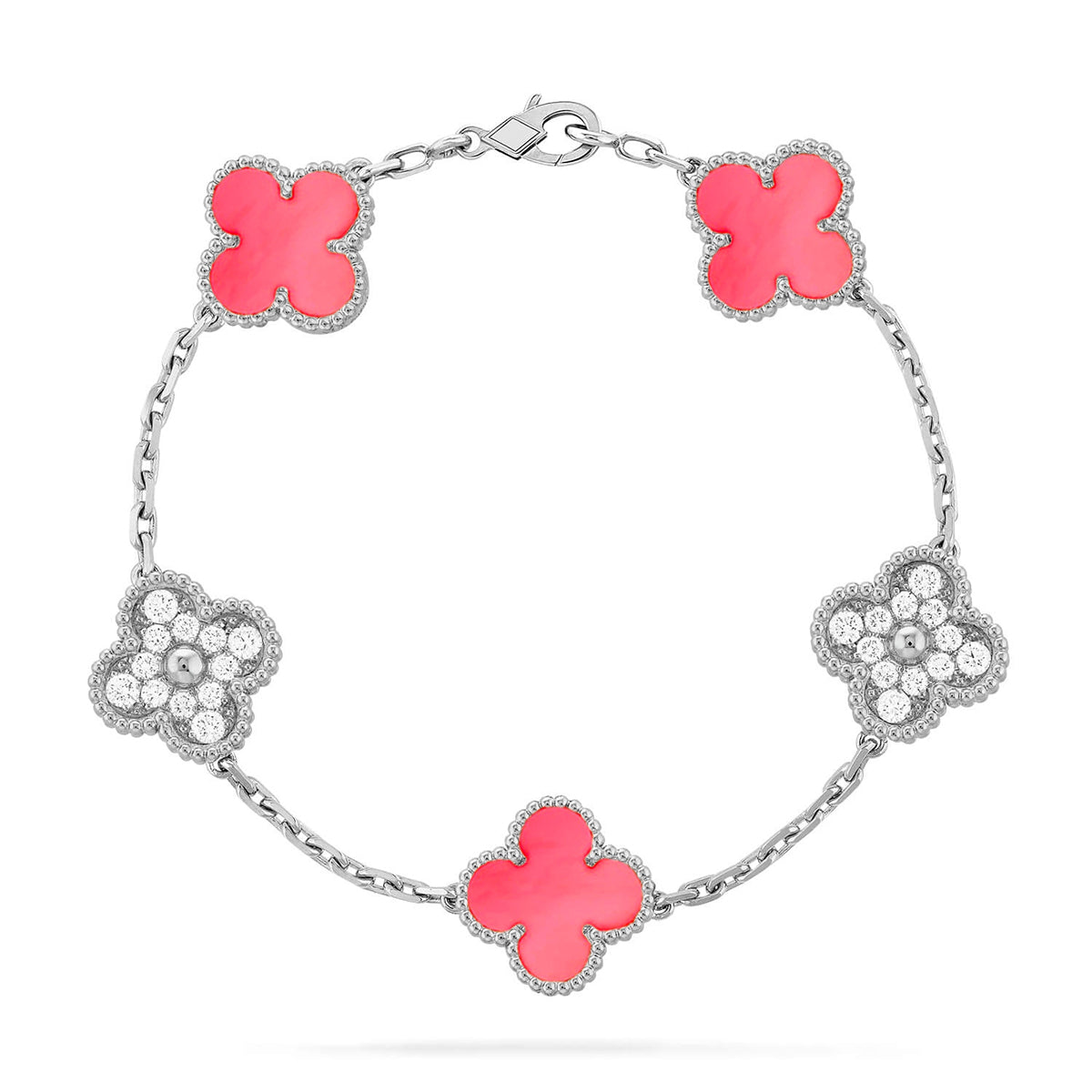 [Stars Jewelry] CLOVER 5 MOTIFS  PINK MOP BRACELET COLLECTION