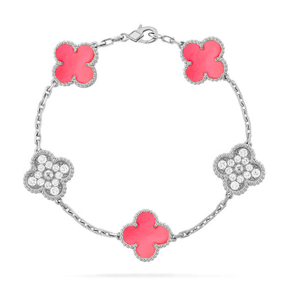 [Stars Jewelry] CLOVER 5 MOTIFS  PINK MOP BRACELET COLLECTION