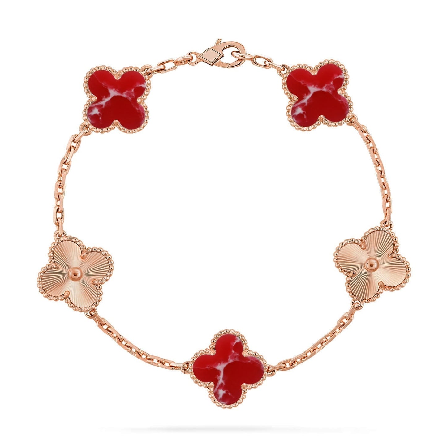 [Stars Jewelry]CLOVER 5 MOTIF RED PATTERN BRACELET COLLECTION