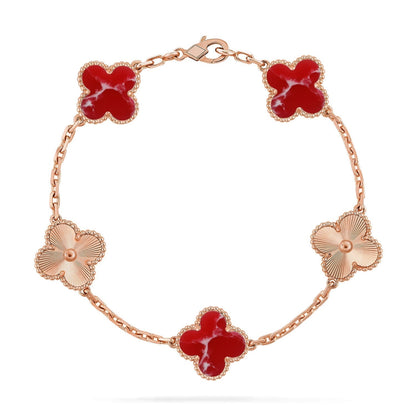 [Stars Jewelry]CLOVER 5 MOTIF RED PATTERN BRACELET COLLECTION