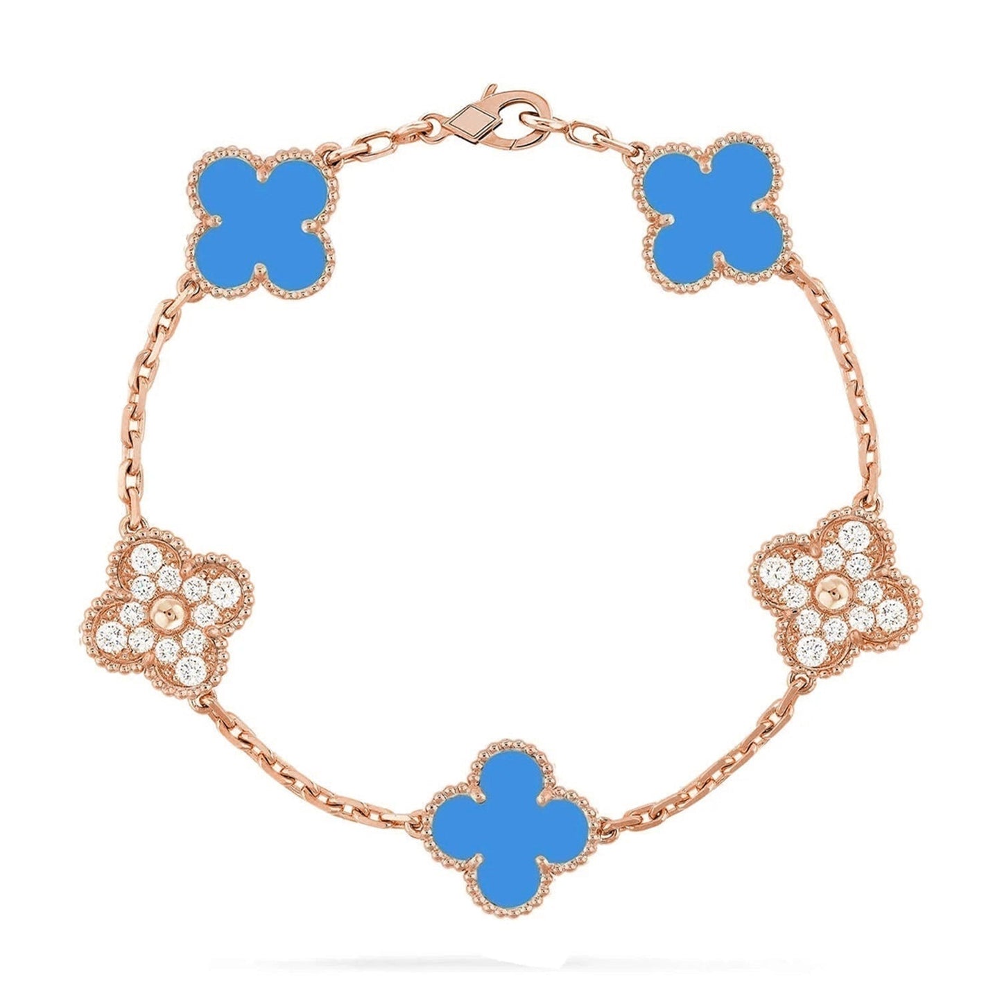 [Stars Jewelry] CLOVER 5 MOTIF BLUE AGATE BRACELET COLLECTION