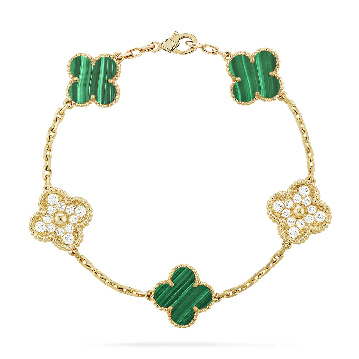 [Stars Jewelry] CLOVER 5 MOTIF MALACHITE BRACELET COLLECTION