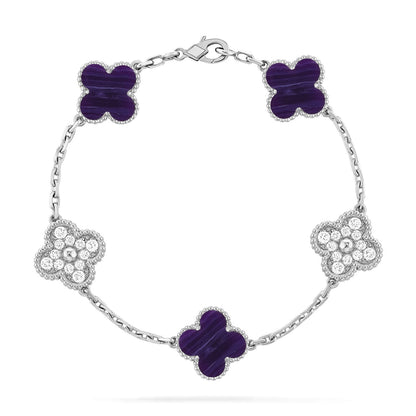 [Stars Jewelry]CLOVER 5 MOTIF PURPLE STRIPES BRACELET COLLECTION