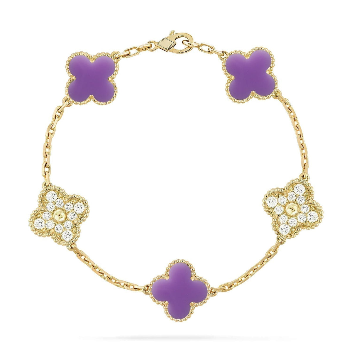 [Stars Jewelry]CLOVER 5 MOTIF LIGHT PURPLE BRACELET COLLECTION