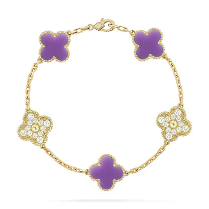[Stars Jewelry]CLOVER 5 MOTIF LIGHT PURPLE BRACELET COLLECTION