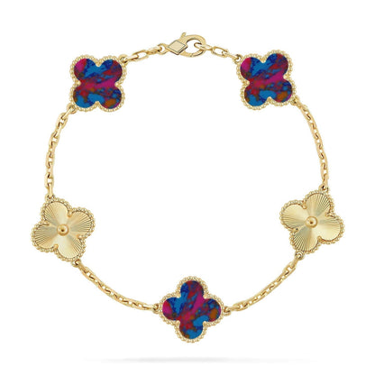 [Stars Jewelry]CLOVER 5 MOTIF COLOR GEMSTONES BRACELET COLLECTION