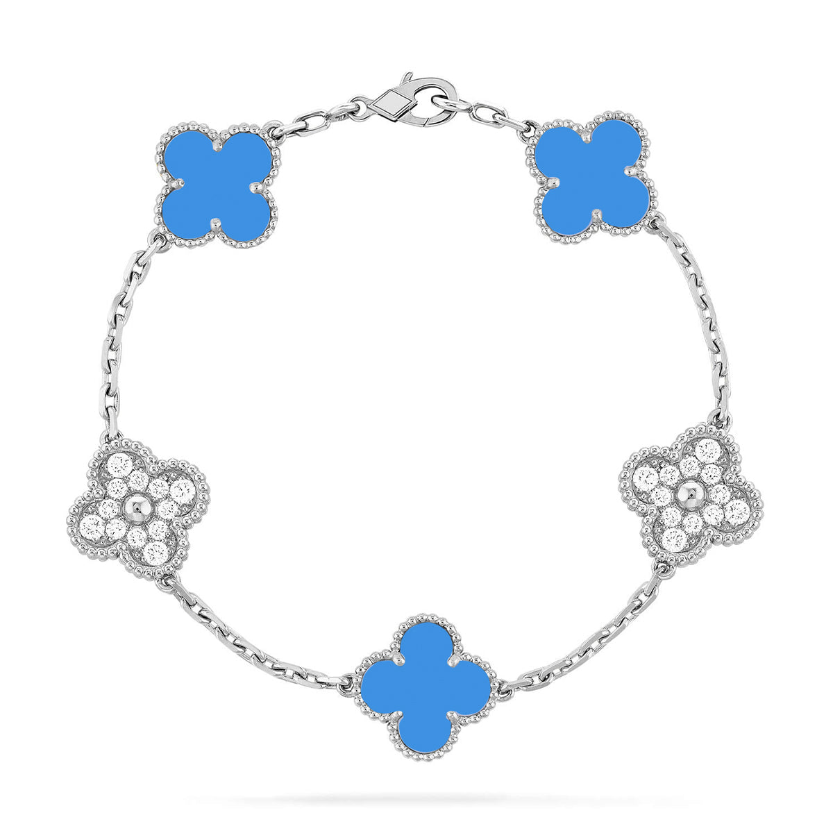 [Stars Jewelry] CLOVER 5 MOTIF BLUE AGATE BRACELET COLLECTION
