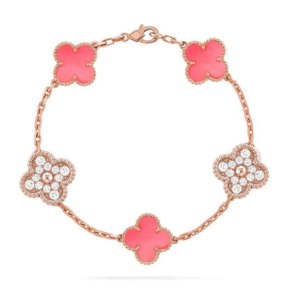 [Stars Jewelry] CLOVER 5 MOTIFS  PINK MOP BRACELET COLLECTION