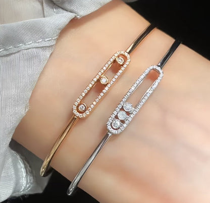 [Stars Jewelry]Move Pavé Diamond Bangle Bracelet M