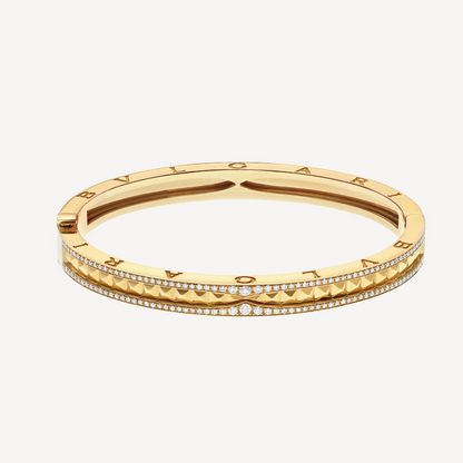 [Stars Jewelry]ZERO 1 SPIRAL AND PAVED DIAMOND GOLD BRACELET