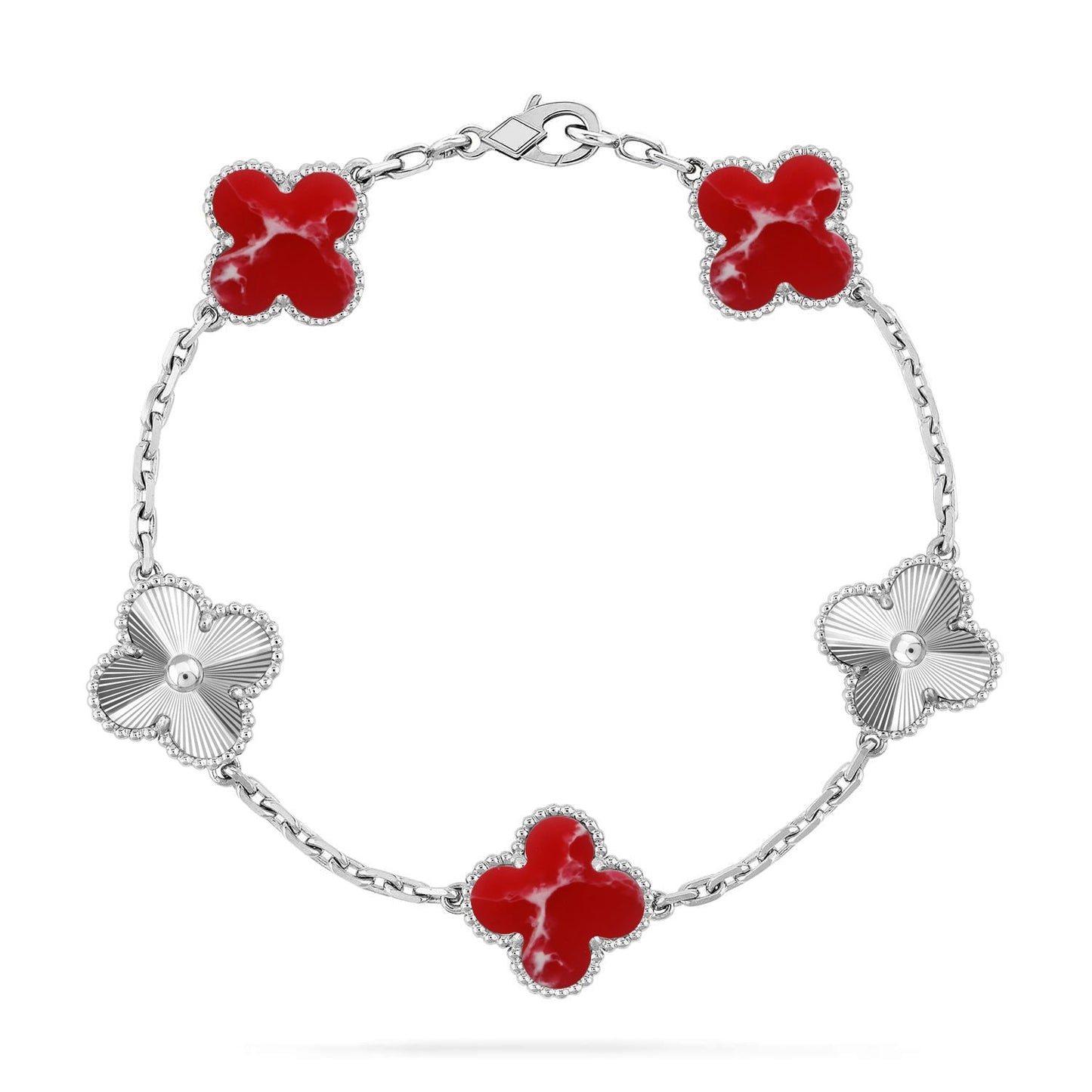 [Stars Jewelry]CLOVER 5 MOTIF RED PATTERN BRACELET COLLECTION