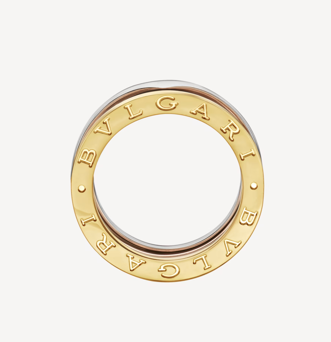 [Stars Jewelry]ZERO 1 THREE-BAND ROSE WHITE AND YELLOW RING